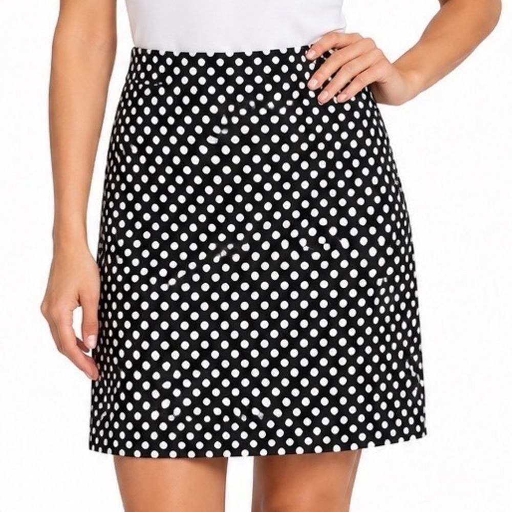 Kasper Separates Black Ivory Polka Dot Pencil Skirt Size 18 NWT